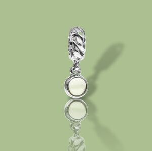 💚RARE💚Pandora Sterling Silver Lime Quartz Disk Drop Dangle Bead Charm Retired